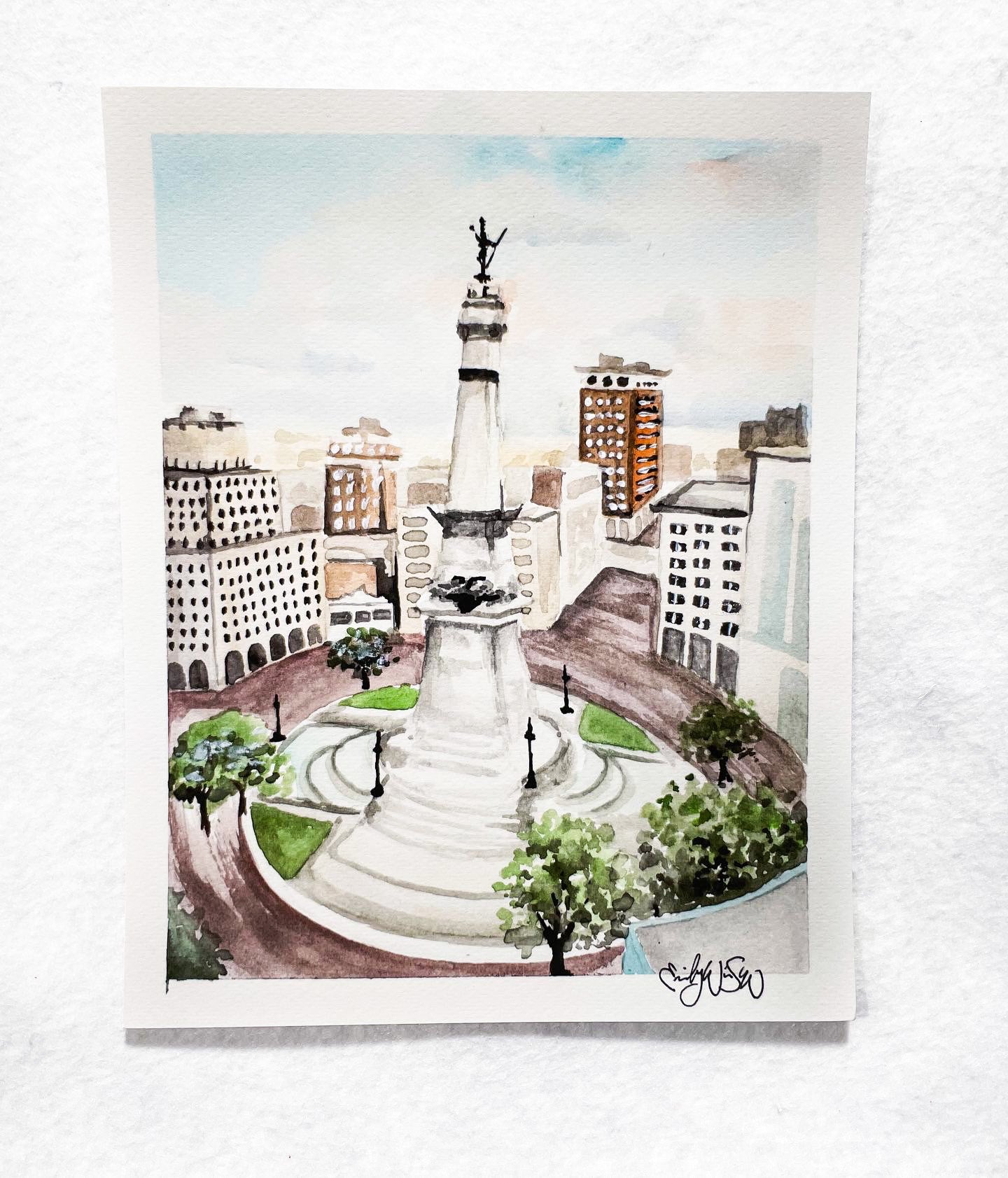 PRINT - Indianapolis Monument Circle (Indianapolis, IN)