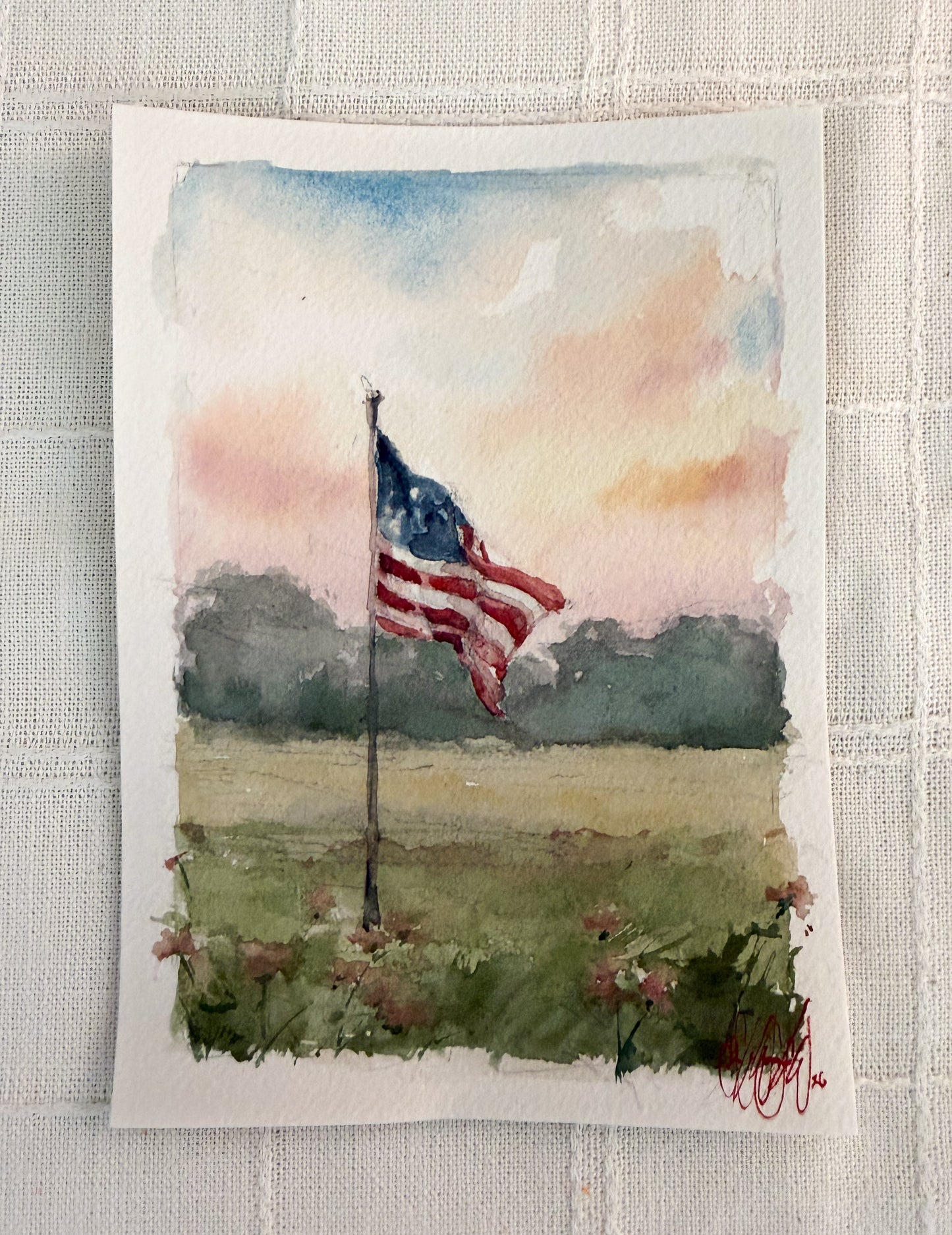ORIGINAL American Flag during sunset