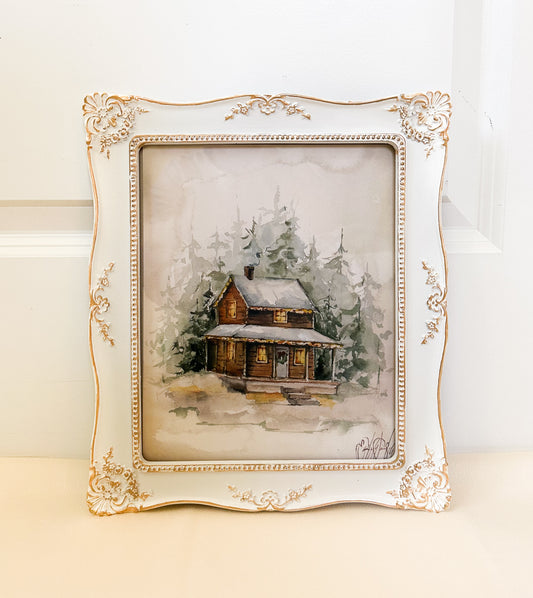 PRINT - Nostalgic Winter Cabin