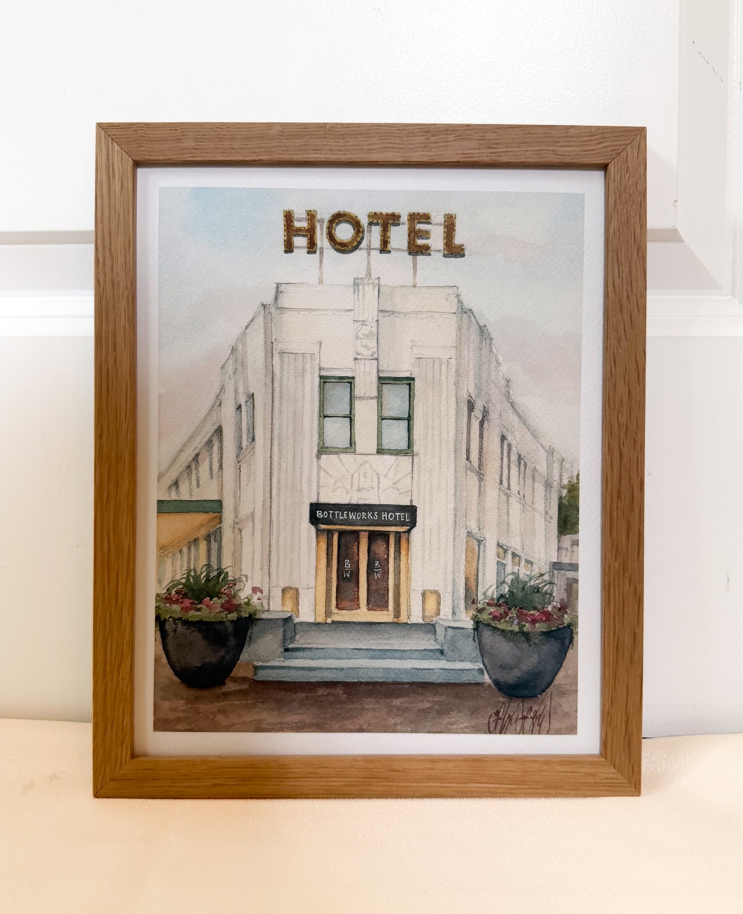 PRINT - Indianapolis Bottleworks Hotel Watercolor on Mass Ave. (NEW)