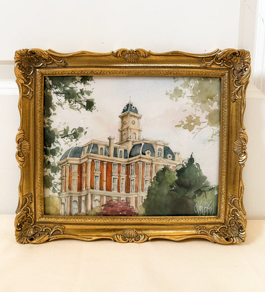 PRINT - Noblesville Courthouse Watercolor