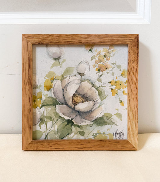 PRINT - White Peony Flower
