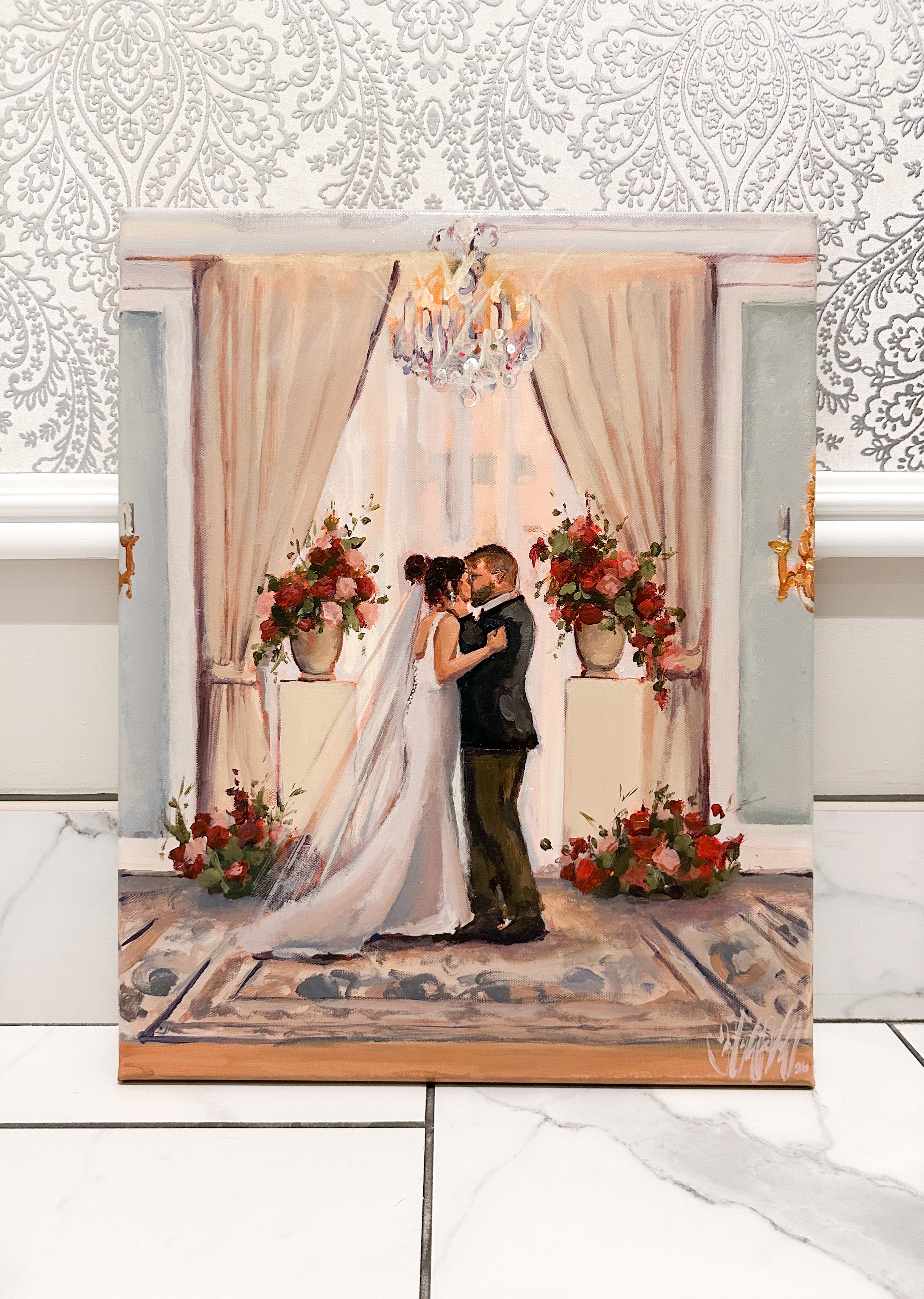 wedding painting at Hotel Carmichael in Carmel Indiana